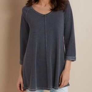 Soft Surroundings Charcoal Gray Logan Swing Tunic Size Small Oversized